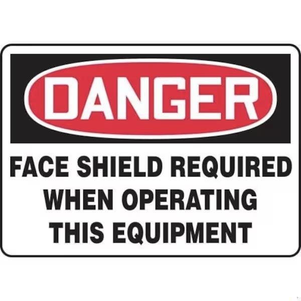 Accuform OSHA DANGER Safety Sign FACE SHIELD MPPE017VA MPPE017VA - main